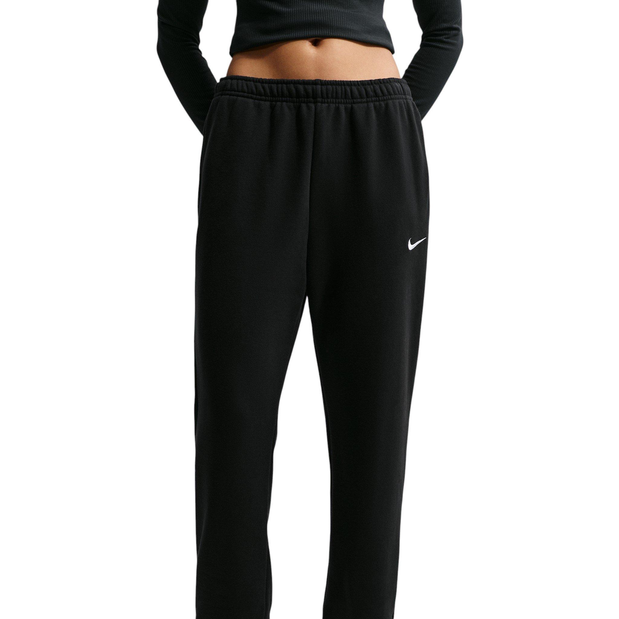 Nike Women's Studio Fleece Med-Weight Mid-Rise Joggers - Black - BLACK